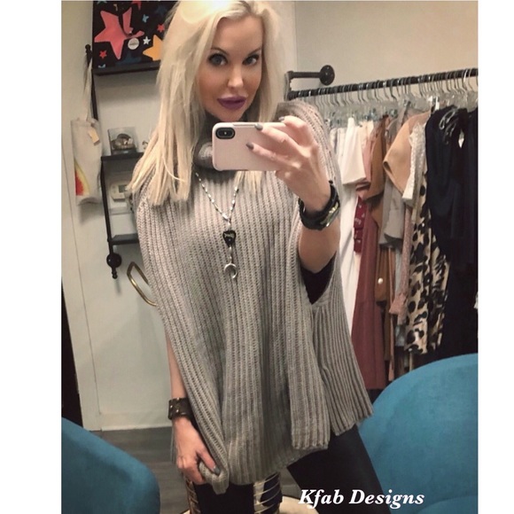 ❤️LAST 1! Softest Turtle Neck Solid Sweater Cape! - Picture 7 of 7